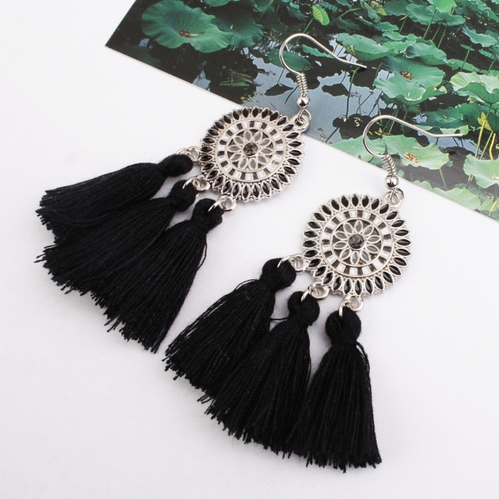 Western Tribal Tassel Dangling Earrings